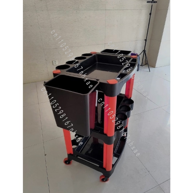 Workshop Tools Shelf - รถเข็นอเนกประสงค์สำหรับช่างแต่งหน้า ล้างรถ และใช้งานในโรงรถที่บ้าน พร้อมชั้นวางอุปกรณ์ความงาม 3 ชั้น