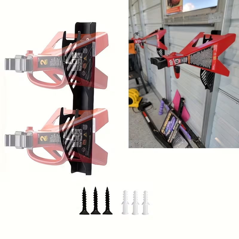 Workshop Tools On Wall - ที่แขวนขาตั้งแม่แรงแบบติดผนัง: ที่เก็บขาตั้งแม่แรง - เหมาะสำหรับขาตั้งแม่แรงขนาด 2 และ